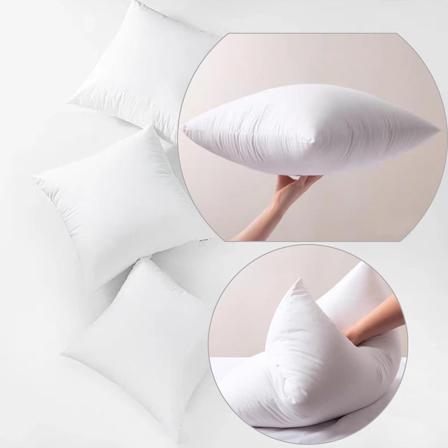 Throw Pillow Insert Premium Pillow Stuffer Sham Rectangle for Decorative Cushion Bed Couch Sofa 18x18 Inches