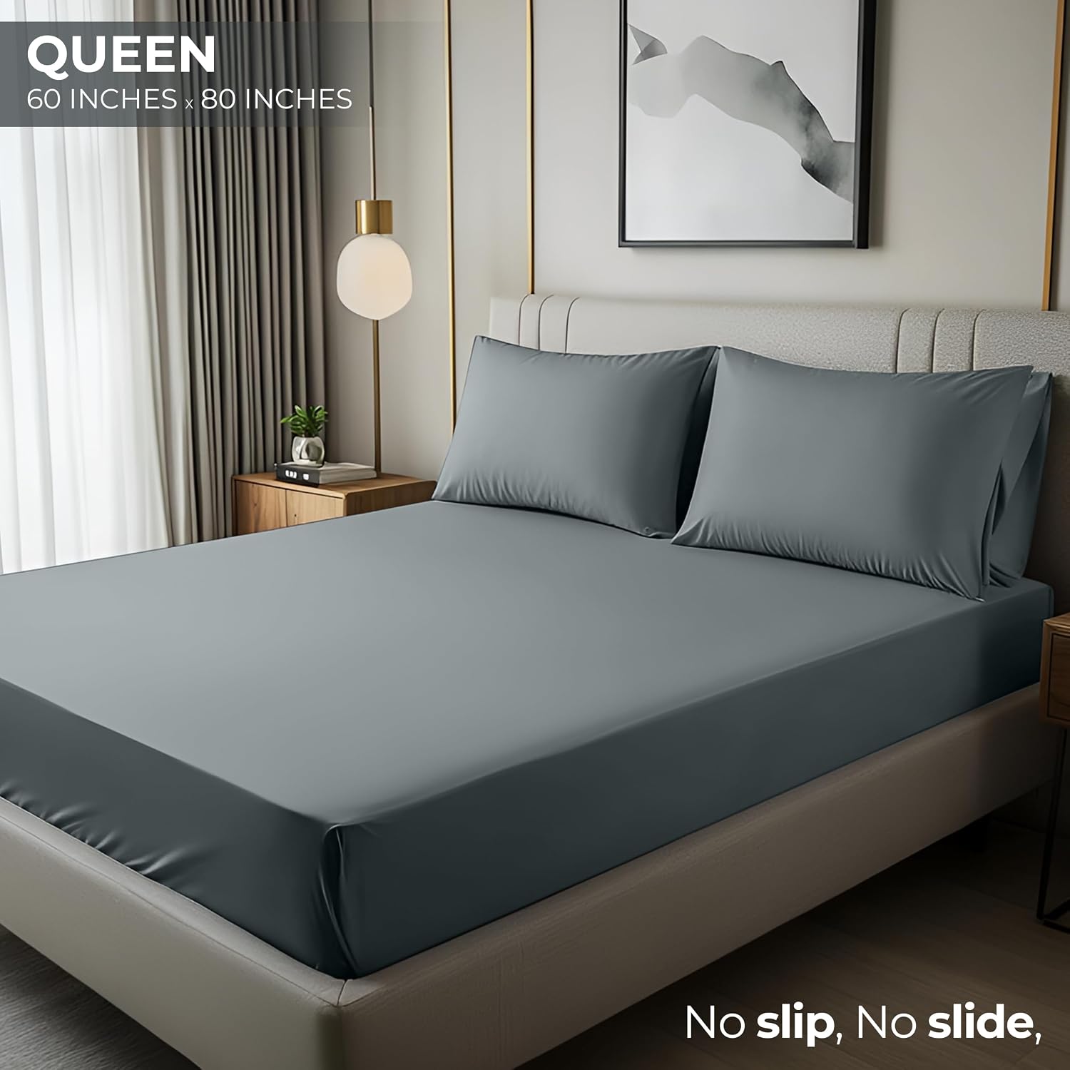 Grey Soft Microfiber Deep Pocket Fitted Sheet