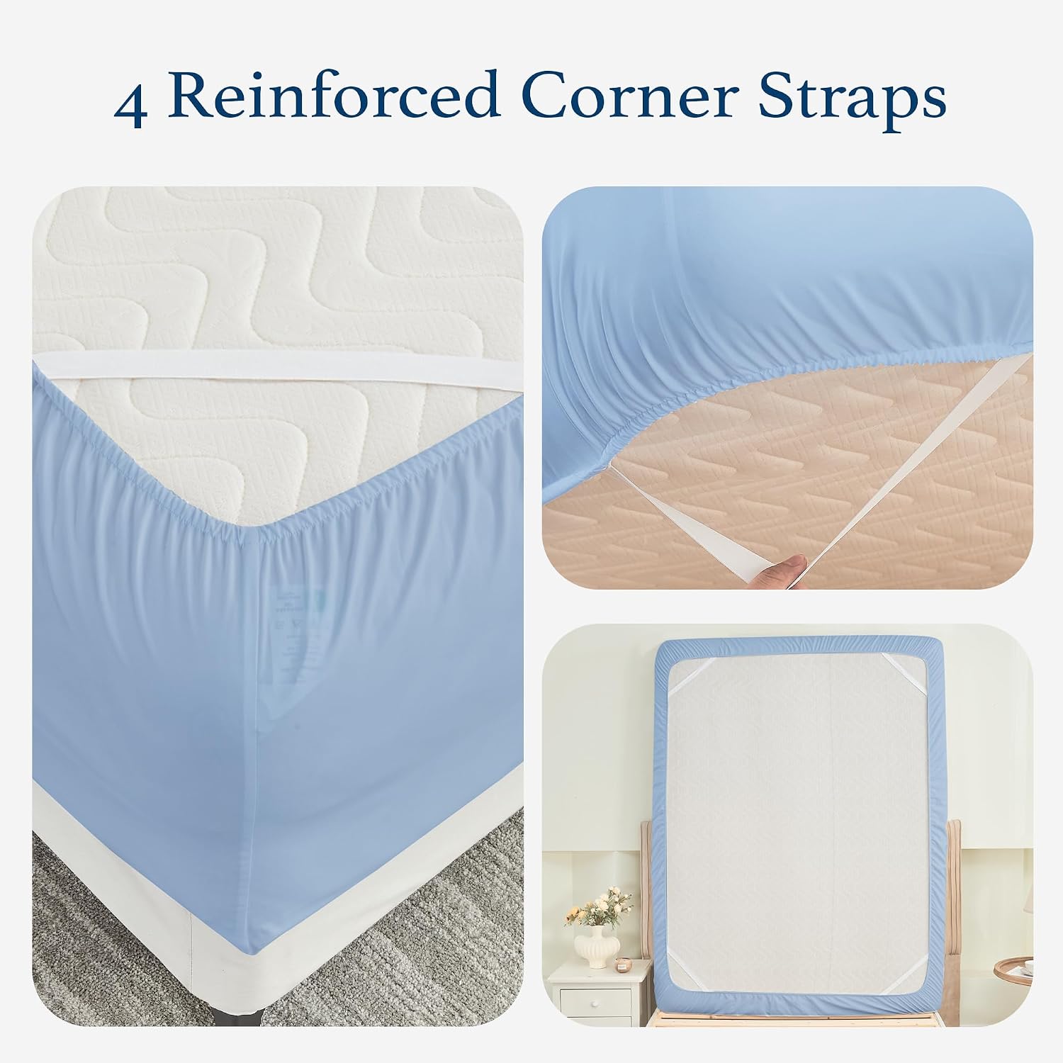 Serenity Blue King Single Cotton Twill Fitted Sheet
