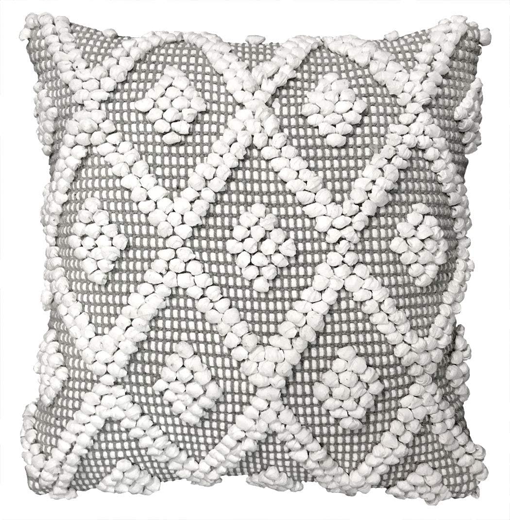 Grey Diamond Texture Pillowcase 20x20 inch, Square Decorative Cushion