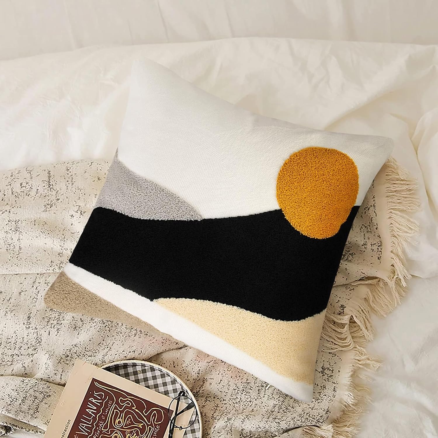 Sun Texture Decorative Pillowcase 18x18 inch, Bohemian Style Cushion Cover