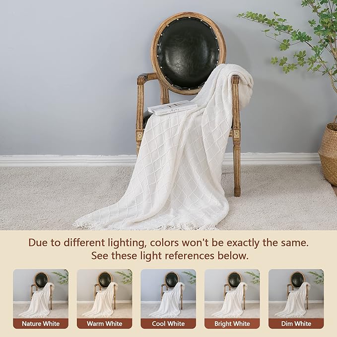 Tassel knit decorative blanket 50x60 inches, lightweight and breathable blanket