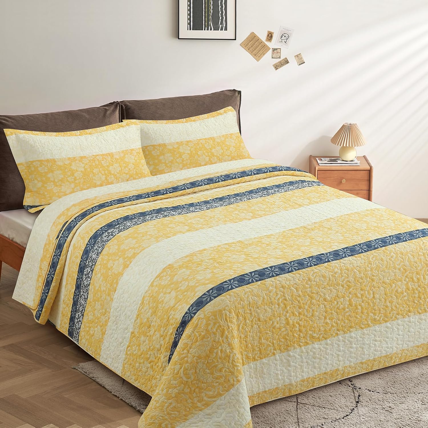 Pure Cotton Patchwork Floral Bedspread - Large Size