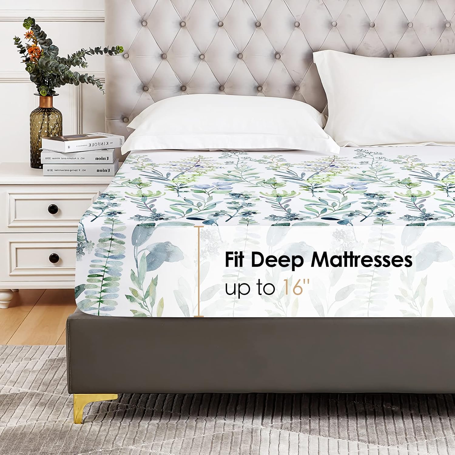 Floral Extra Large Microfiber Deep Pocket Fitted Sheet